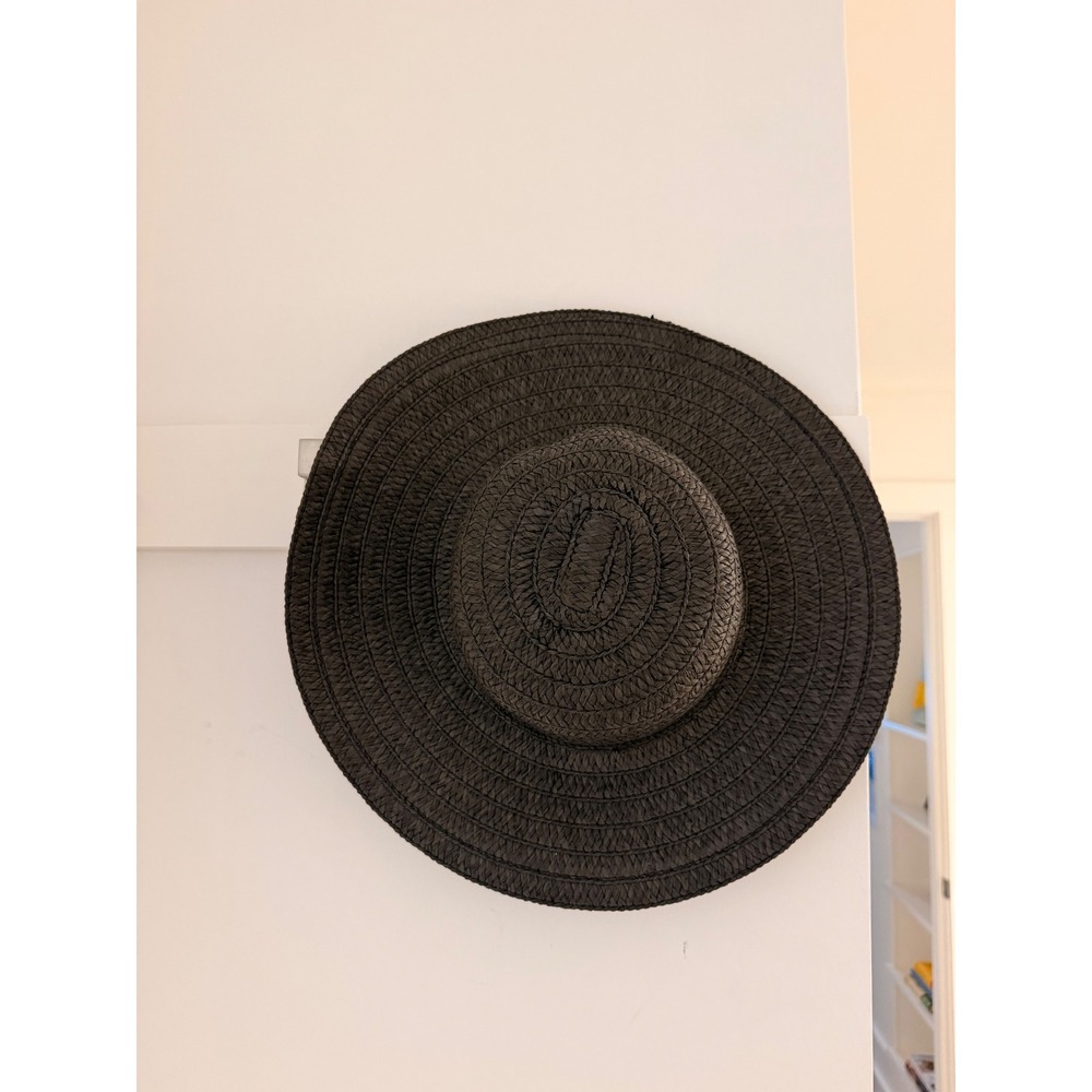 Time and Tru Sun Hat Women One Size Black Excellent Wide‎ Brim Straw Woven